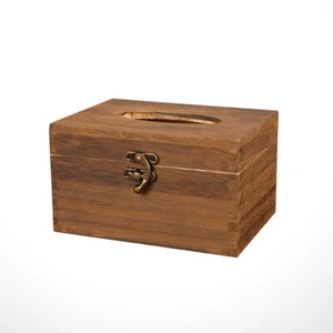 Rectangular Wood Tissue Holder Rustic Farmhouse Tissue Holder - Picture 1 of 12