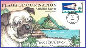 USA1 #4276 U/A COLLINS PINTADO A MANO FDC bandera de Samoa Americana - Imagen 1 de 1
