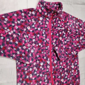 Columbia Benton Springs II Jacket Girls L 14-16 Printed Fleece Floral Geometric - Picture 1 of 10