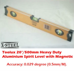 Toolux 20"/500mm Heavy Duty Aluminium Spirit Level with Strong Magnetic - Picture 1 of 5