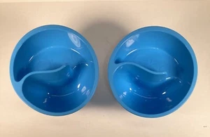 Obol Blue Divided Bowl- 2 Bowls- No Soggy Cereal Salsa Chips Soup Crackers - Picture 1 of 4
