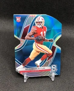 2020 Spectra Brandon Aiyuk /50 Die-Cut NEON BLUE PRIZM SSP Rookie Card No. 154 - Picture 1 of 18