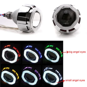 2.5'' Car Bi-Xenon HID Projector Lens Kit HI/LOW Light with Angel Eyes and Bulb  - Picture 1 of 11