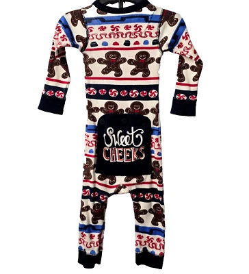 Pijama Lazy One Butt Flap 12 Meses Bebé Largo Johns Pan de Jengibre Hombre Dulces Mejillas Foto 1 de 4