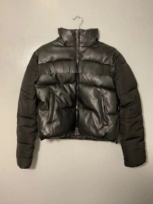 Stella McCartney Jacket Girls 14 Black Fringed Puffer Bomber Full Zip Kids - Image 1 of 4