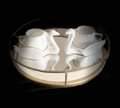 Juego de 6 tazas 6 platillos taza café espresso Swan Foto 1 de 4