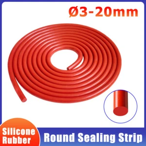 Red Solid Silicone Rubber Sealing Round Strip O Ring Cord Seal Gasket 3mm-20mm - Picture 1 of 10
