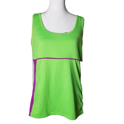 Camiseta sin mangas RBX, para mujer talla XL, sujetador incorporado verde brillante/púrpura Foto 1 de 4