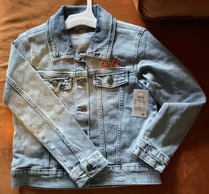 Barbie Embroidered Denim Jean Jacket Acid Washed Girls Size 7/8 Girl Revolution* - Picture 1 of 5