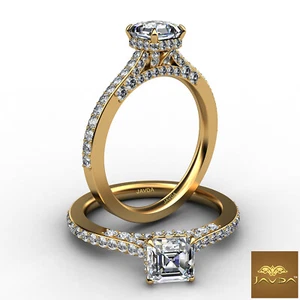Circa Halo Micro Pave Setting Asscher Diamond Engagement Ring GIA G VS2 1.38Ct  - Picture 1 of 12