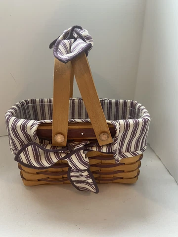 Longaberger 1998 Picture Perfect Purple Sweetheart Basket Liner Protector Cover