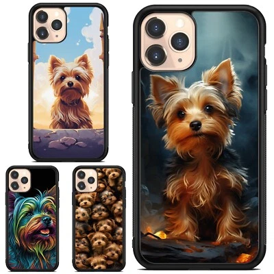 For iPhone 14 13 15 Pro Max Plus fantasy Yorkshire Terrier art Funny Covers - Image 1 of 4