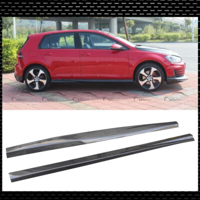 For 15-19 VW Volkswagen GOLF Mk7 GTI & O Carbon Fiber Side Skirt Extension Lip  - Image 1 of 4