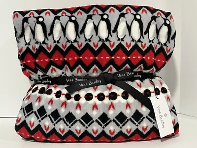 Vera Bradley Holiday Christmas Red Penguins Intarsia Throw Blanket 80x50 NWT - Image 1 of 2