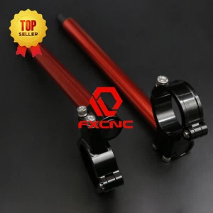 Clip de manillar universal rojo y negro para motocicleta 37 mm normal - Imagen 1 de 11