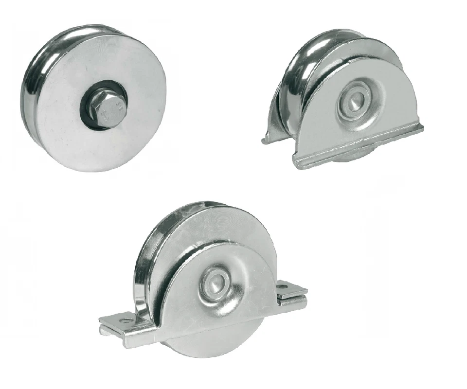 RUOTA RUOTE PER CANCELLO CANCELLI SCORREVOLE GOLA TONDA CON PERNO PIASTRA - Immagine 1 di 1