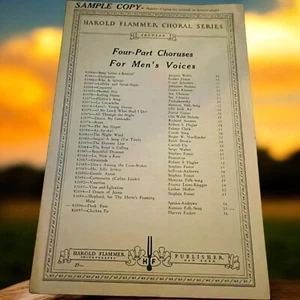 Antigua partitura de canción folclórica rusa Harold Flammer Dark Eyes 1938 voces para hombres - Imagen 1 de 6