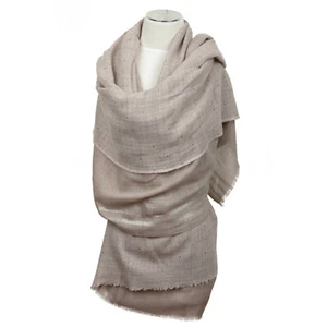 Luxus Stola XXL Beige Taupe Swarovski Elemente 134 x 180 cm stole écharpe - Bild 1 von 3