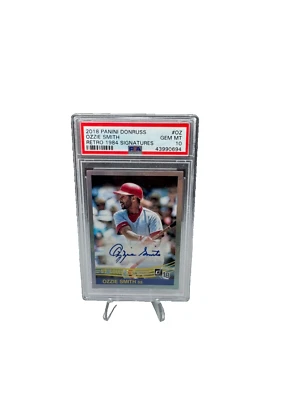 2018 Panini Donruss - Retro 1984 Signatures #84S-OZ Ozzie Smith (AU) PSA 10 - Image 1 of 2