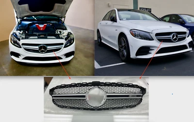 Rejilla OEM Mercedes-Benz AMG Clase C 2019-2021 W205 Fit C43AMG C300 A2058881900 Foto 1 de 4