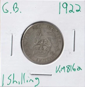 Moneda Gran Bretaña 1 chelín 1922 KM816a, plata, Jorge V - Imagen 1 de 4