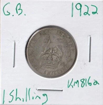 Coin Great Britain 1 Shilling 1922 KM816a, silver, George V - Image 1 of 4