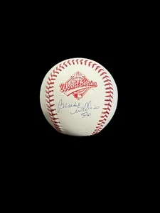 BERNIE WILLIAMS SIGNED AUTO MLB 1996 WORLD SERIES BASEBALL W/JSA CERT - Picture 1 of 1