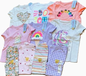 New 10pc Lot Cat & Jack & Carter's Tee Shirts & Leggings Outfits Size XS 4-5 NWT - Picture 1 of 11