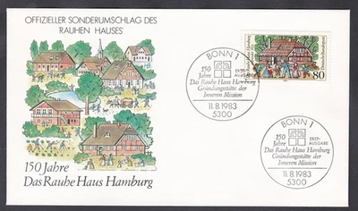 GERMANY FDC 1983 Michel 1186 "Das Rauhe Haus" and children - Image 1 of 2