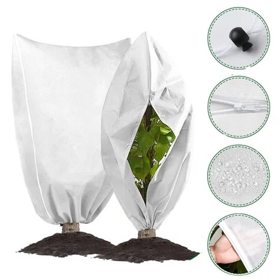 Cubierta vegetal grande protección anticongelante con puerta con cremallera y cordón - 3 tamaños Foto 1 de 4