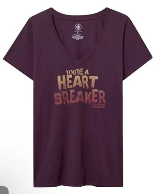 NEW Torrid 3 3X Pat Benatar T-Shirt Heart Breaker Purple V-Neck Women’s 22-24 - Image 1 of 4