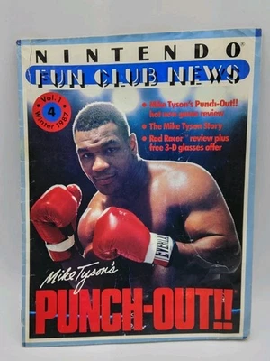 Vintage Nintendo Fun Club News #4 (Winter 1987) Mike Tyson’s Punch Out Magazine  Foto 1 de 4