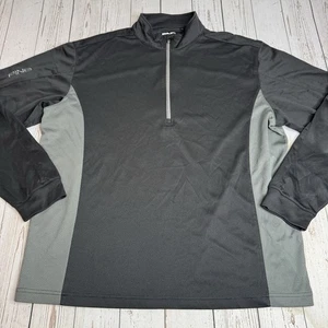 PING Performance 1/4 Zip Golf Athletic Lightweight Pullover Mens Large Black - Picture 1 of 10