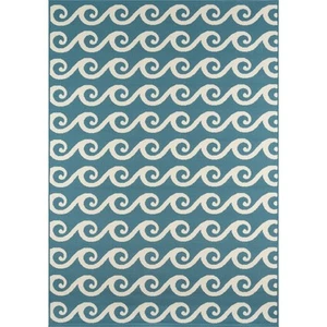 Hand - Knotted Moroccan 7x10 Blue and White Bazaar Style Area Rug - Momeni Rugs - Picture 1 of 5