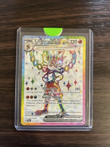 Cinderace ex - 028/142 Stellar Crown Rainbow Double Rare Pokemon