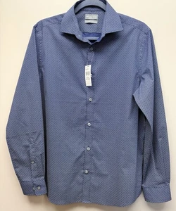 NUEVA Camisa Michael Kors Para Hombre Manga Larga Azul Ajustada Flit Desacogida Talla M 15.5 32/33 - Imagen 1 de 7