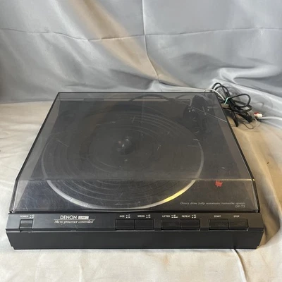 DENON DP-7F DIRECT DRIVE FULLY AUTOMATIC SYSTEM TURNTABLE Record Player Working - Image 1 of 4