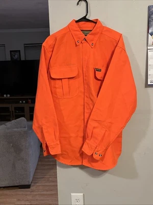 Remington Men's L Blaze Orange Hunting Shirt L/S Polyester Button Up Field Gear - Image 1 of 4