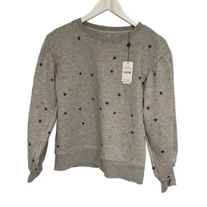 AG ADRIANO GOLDSCHMIED KIDS Sweatshirt Size Girls Large Embroidered Stars NWT  - Picture 1 of 11