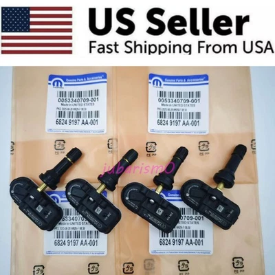 4x Tire Pressure Sensor TPMS For Mopar OEM 68249197AA Dodge Ram 1500 2500 3500 - Image 1 of 4