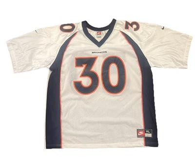 Camiseta deportiva de los Denver Broncos XL Terrell Davis para hombre vintage Nike blanca  Foto 1 de 4