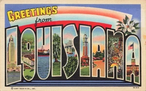 Postcard Large Letter Greetings from Louisiana LA - Picture 1 of 2