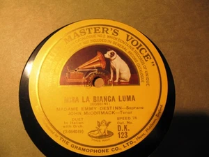 1911 John MCCORMACK EMMY DESTINN Mira La Bianca Luna KIRKBY LUNN T'Eri HMV DK123 - Foto 1 di 2