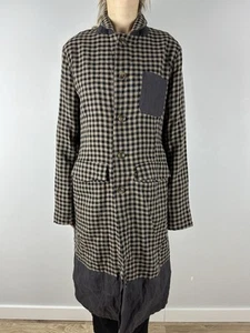 Aleksandr Manamis Linen Blazer S/M Jacket Coat Avant Garde Cotton Check Unisex - Picture 1 of 13