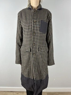 Aleksandr Manamis Linen Blazer S/M Jacket Coat Avant Garde Cotton Check Unisex - Image 1 of 4