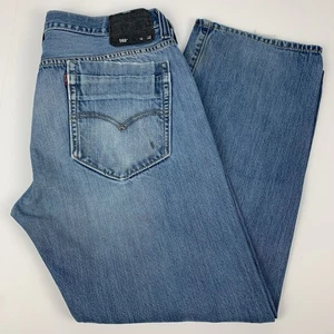 Jeans Levis 569 larghi dritti larghi invecchiati sbiaditi blu denim pantaloni taglia 36 - Foto 1 di 15