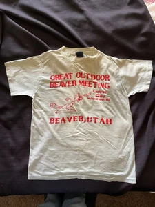 Vintage Biber Utah T-Shirt Einzelnaht Herren 80er tolles Outdoor Bibertreffen - Bild 1 von 12