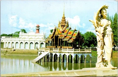 THAILAND 1980'S PICTORIAL COLOR AIRMAIL POSTCARD ADDR SWITZERLAND CANC BANGKOK - Image 1 of 2