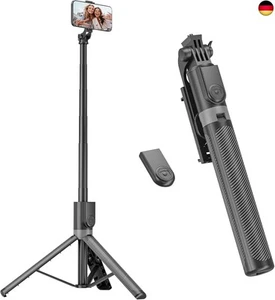 180cm Handy Stativ & Selfie Stick, Aluminium Integriertes Ausziehbares - Bild 1 von 6