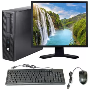 HP Desktop Computer SFF PC i3 8GB RAM 250GB HD 19" Monitor Windows 10 Wi-Fi DVD - Picture 1 of 6
